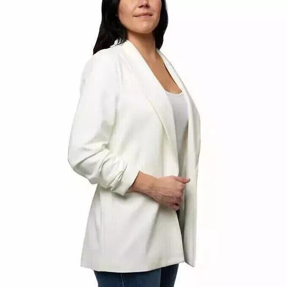 Dakota Blue Women's Crepe Blazer, White, XL - Picture 3 of 3